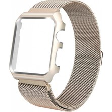 Ally Apple Watch Uyumlu 4 44 mm Metal Kayış Milano Loop+Metal Kılıf