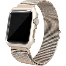 Ally Apple Watch Uyumlu 4 44 mm Metal Kayış Milano Loop+Metal Kılıf