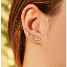 Lilarote Melek Kanadı Taşlı Altın Küpe