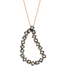 Lilarote Kare Tasarım Elmas Kolye