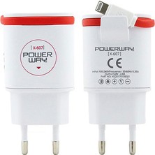 Powerway  X-607 İp-Micro Usb-C Type 3’Ü 1 Arada Kablolu Şarj