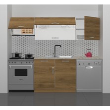 Decoraktiv Elite 220 MDF Hazır Mutfak Dolabı - Tezgah Dahil - Naturel Pera