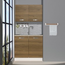 Decoraktiv Mini 90 MDF Hazır Mutfak Dolabı - Tezgah Dahil - Naturel Pera