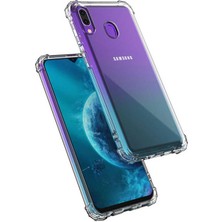 Case 4U Samsung Galaxy M20 Uyumlu Kılıf Köşe Korumalı Darbe Emici Anti Shock Arka Kapak Şeffaf