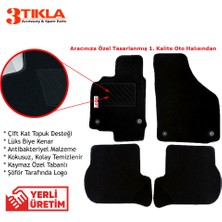 3 Tıkla Citroen C4 2004-2010 Premium Siyah Halı Paspas Seti Mavi Kenar