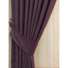 Caserta Home Bulut Desen Mor Orta Sıklıkta Pileli Jakar Tek Kanat Fon Perde - Ezo 12720