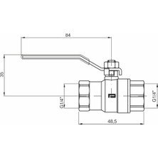 Pakkens 1/2'' Küresel Vana Dişi / Dişi