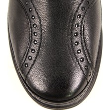 Forelli 25109 Kadın Siyah Deri Halluks Comfort Ayakkabı