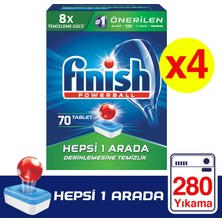 Finish Hepsi Bir Arada Bulaşık Makinesi Deterjanı Tableti Limonlu 280(70x4) Yıkama