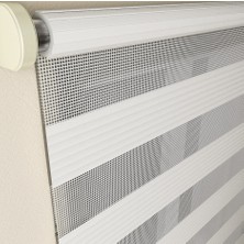 Brillant Pliseli Stor Zebra Perde Beyaz MZ480 80 x 200 cm