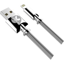 Ktools iPhone Uyumlu Lightning Çelik 2.4A 1M Data Kablosu Hızlı Şarj