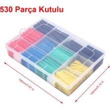 Polyolefin Isı Shrink Boru Daralan Makaron Kablo Yalıtım-530 Adet 8 Boy Set