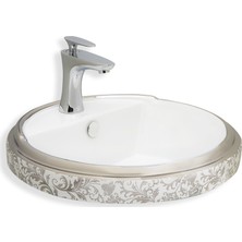 Lena E-3054G Tezgah Üstü Porselen Lavabo