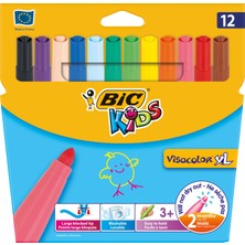 BIC Kids Visa Color XL Yıkanabilir Keçeli Boya Kalemi 12 Renk