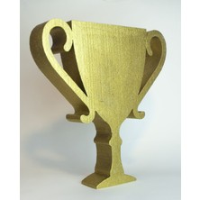 Strafor Sepeti - 20 cm x 20 cm x 3 cm kalınlığında Strafor Altın Yaldız Kupa, Strafor Logo, Strafor Maket