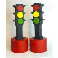 Strafor Sepeti - Strafor Trafik Işıkları Seti Boyalı 3 Boyutlu 2 Set - Trafik Lambası - Strafor Logo - Strafor Maket