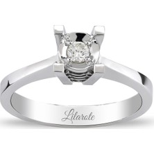 Lilarote Aynalı Pırlanta Tektaş Yüzük