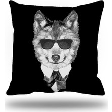 Kırlentim Gözlüklü Tilki Dekoratif Kırlent Kılıfı