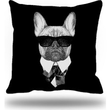 Kırlentim Gözlüklü Köpek Dekoratif Kırlent Kılıfı