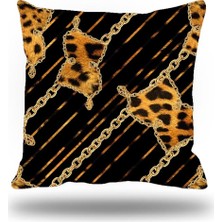 Kırlentim Kemerli Leopar Dekoratif Kırlent Kılıfı E547