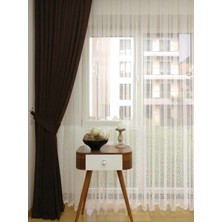 Caserta Home Düz Koyu Kahve Sık Pileli Tek Kanat Fon Perde - Melis Ada V12483