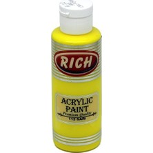 Rich 112 Sarı Akrilik Boya Su Bazlı Dayanıklı 130cc Mükemmel Yapışma ve Örtme Gücü