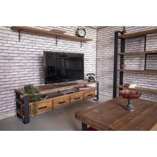 Deryawood Masif Ahşap Çekmeceli Tv Ünitesi 45x180 cm