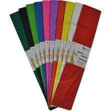 Bafix Krepon Kağıdı 10 Renk Karışık Desenli 10 Lu (1 Paket 10 Adet)
