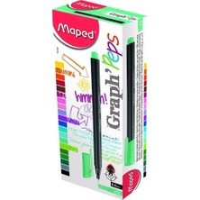 Maped 749122 Fineliner Keçe Uç Kalem 12 Li Zümrüt Yeşili (1 Paket 12 Adet)