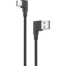 Ktools Reverse 90 Derece 2A Type-C Data Kablosu Hızlı Şarj 1 m