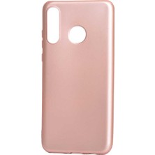 Case 4U Huawei P30 Lite Kılıf Klasik Mat Renkli Yumuşak Premier Silikon Rose Gold