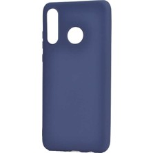 Case 4U Huawei P30 Lite Kılıf Klasik Mat Renkli Yumuşak Premier Silikon Lacivert