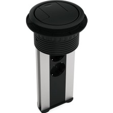 Ksi Design 6 Modüllü Bas Aç Priz Kutusu, C106S Eloksal - Siyah