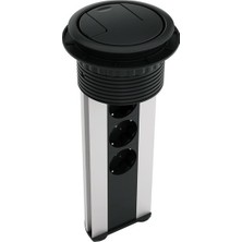 Ksi Design 8 Modüllü Priz Kutusu, C108S Eloksal - Siyah