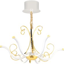 Ünal Aydınlatma Asra-1 Metal Yaş Boyalı Altın Kaplama Detaylı Ledli Avize