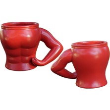 Moryconcept  Muscle Mug Kaslı Kupa Bardak Kırmızı
