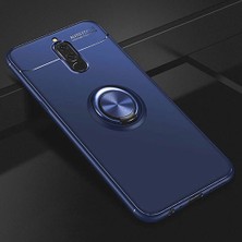 Case 4U Huawei Mate 10 Lite Kılıf Yüzüklü Darbeye Dayanıklı (Mıknatıslı Araç Tutucu Uyumlu) Lacivert