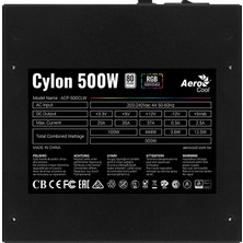 Aerocool Cylon 500W RGB 80+ Güç Kaynağı (AE-CYLNP500)