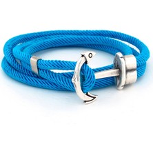 Solfera Mavi Renkli Sarma Büyük Çapalı Erkek Bileklik Bt586