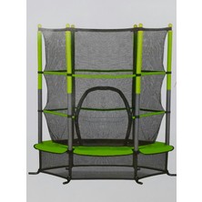 Leyaton Fileli Çocuk Trambolini 140 x 180 Cm Büyük Boy Yeşil