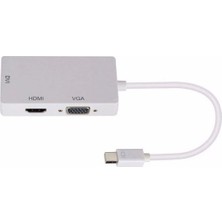 Kuvars Mini Displayport To HDMI DVI VGA Çevirici Dönüştürücü