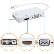 Kuvars Mini Displayport To HDMI DVI VGA Çevirici Dönüştürücü