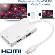 Kuvars Mini Displayport To HDMI DVI VGA Çevirici Dönüştürücü