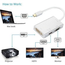 Kuvars Mini Displayport To HDMI DVI VGA Çevirici Dönüştürücü