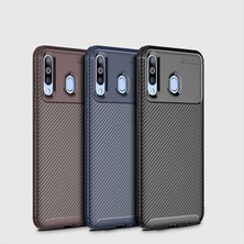 Case 4U M30 Uyumlu Kılıf Rugged Armor Karbon Desenli Lüx Negro Silikon Arka Kapak Lacivert