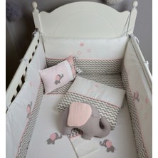 Pudra Decor Pembe kulaklı Gri Fil Yastık