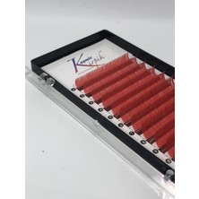 Kaşmir Kirpik Renkli 007 mm C Kıvrım Mix Boy Kırmızı Renk