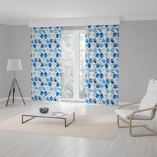 RealHomes Geometrik Desenli Dijital Baskılı 3D Fon Perde - 140 x 260 cm