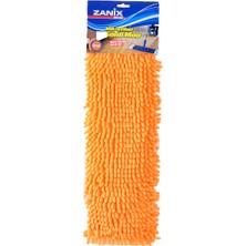 Zanix 3282 Nemli Makarna Mop Ucu - Mikrofiber Şönil Paspas Yedeği 50 cm Turuncu