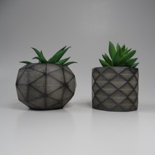 Beton Store Geometrik İkili Beton Saksı Takımı